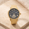 Thomas Tompion Gold Tone Automatic Watch Limited Edittion, Mens Skeleton Gift, Roman Numerals