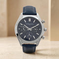 Pierre Cardin Blue Chronograph Watch, Mens Leather Watch, Gift for Him