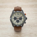 Predator Brown Leather Chronograph Watch, Mens Sport Gift