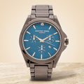 Geoffrey Beene Gunmetal Blue Chronograph Watch, Mens Gift, Stainless Steel