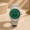 Pierre Cardin Silver Watch, Green Textured Dial, Mens Gift, Stainless Steel