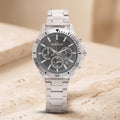Predator Silver & Gunmetal Chronograph Watch, Mens Sport Watch, Gift for Him