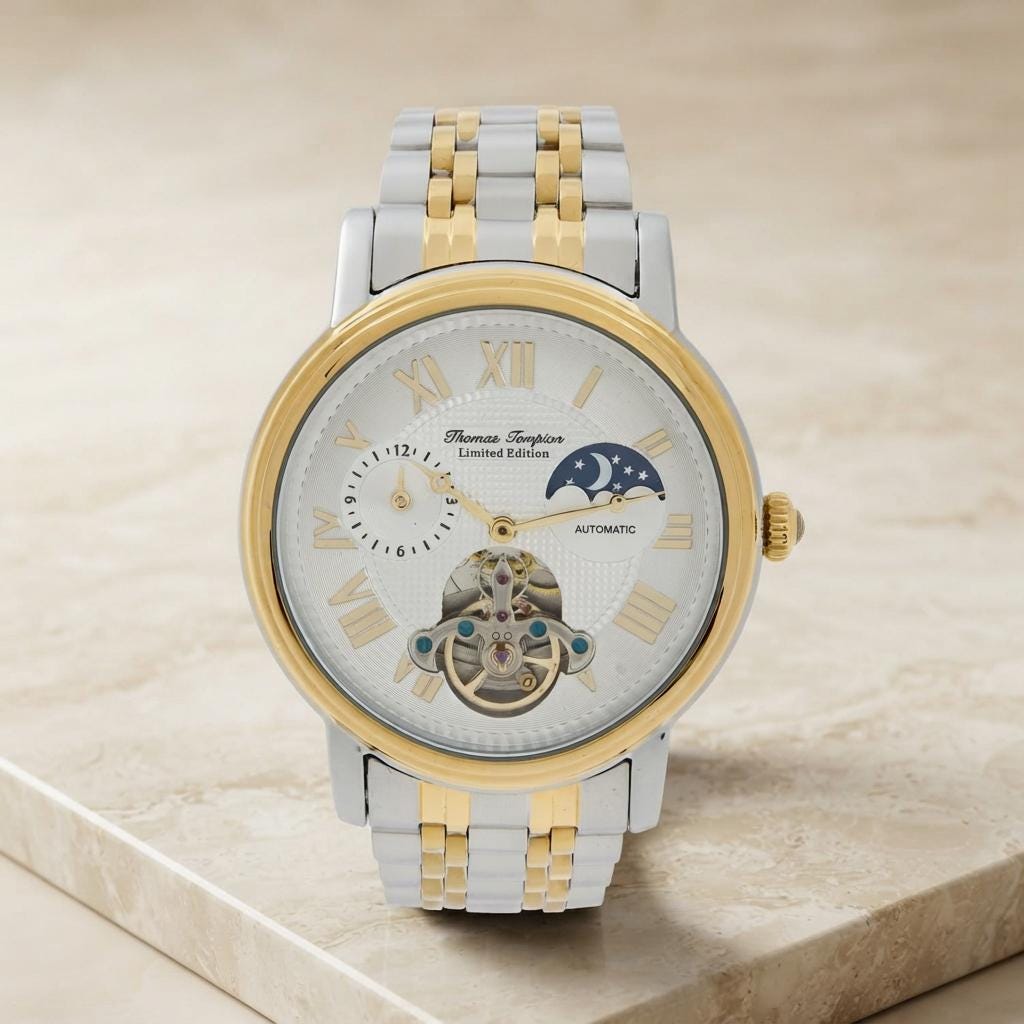 Thomas Tompion Automatic Watch Limited Edition, Two Tone Stainless Steel