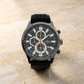 Predator Black Sports Chronograph Watch, Men's Gift, Silicone Strap