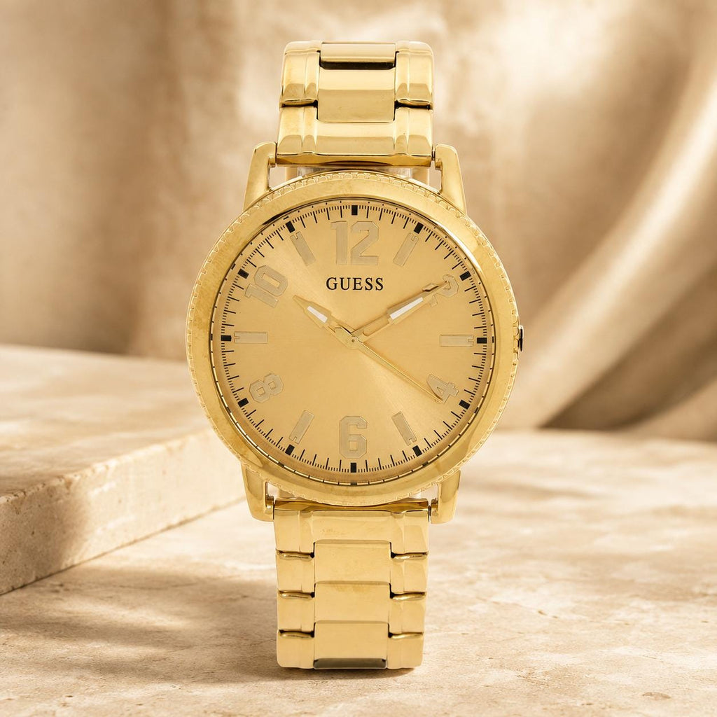Guess Gold Tone Stainless Steel Watch, Luxury Mens Gift, Link Bracelet