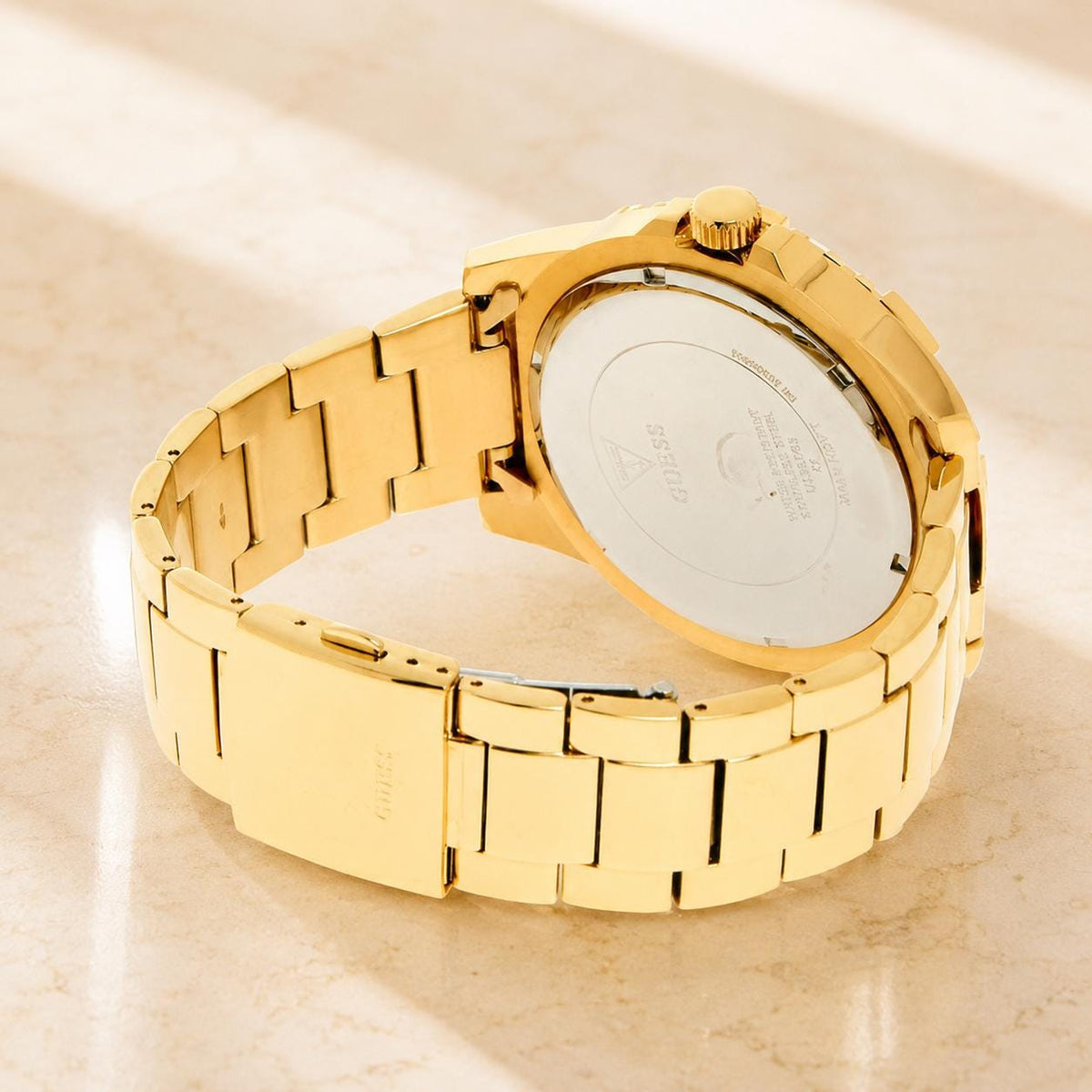Guess Gold Explorer Watch, Men's Stainless Steel Wristwatch, Gift for Him