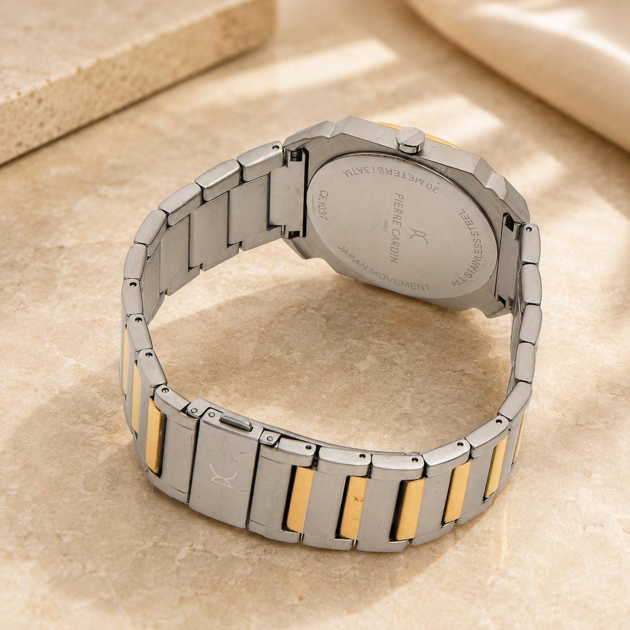 Pierre Cardin Two Tone Watch, Octagonal Bezel Stainless Steel Mens Gift