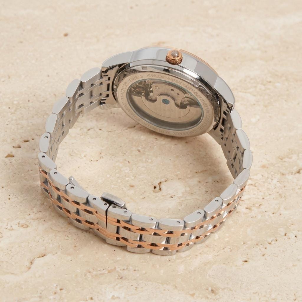 Thomas Tompion Automatic Watch, Two-Tone Steel, Open Heart Moonphase Gift