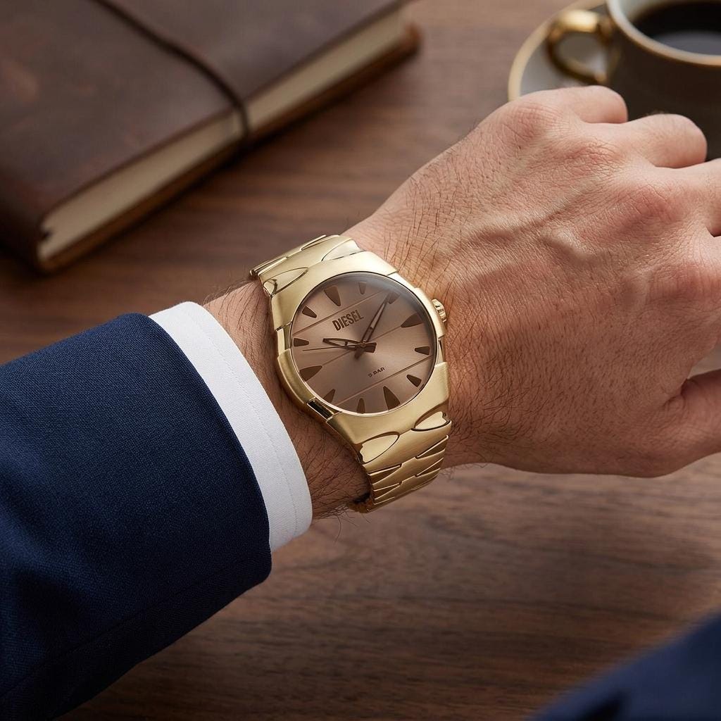 Diesel D Sruptor Watch, Gold Tone Analog Wristwatch, Mens Designer Gift