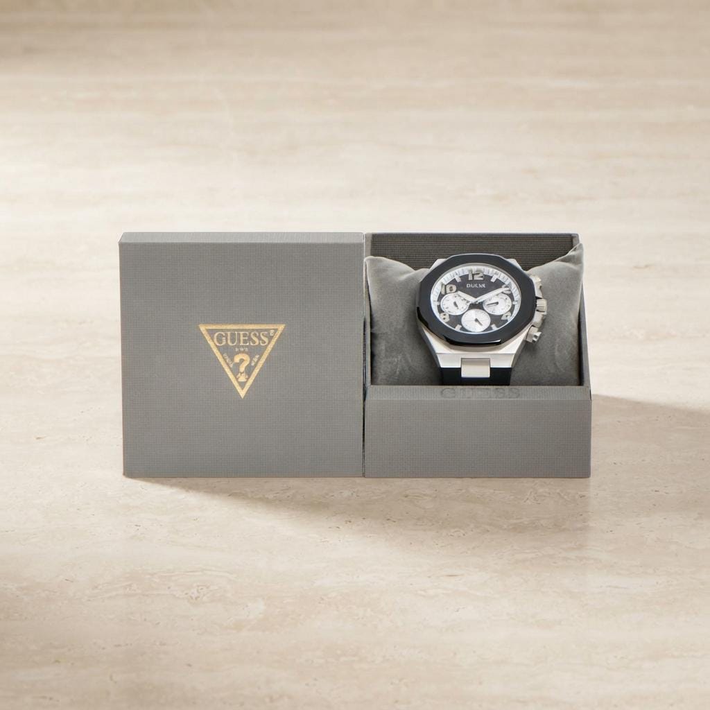 Guess Black Silicone Chronograph Watch, Men's Sport Watch