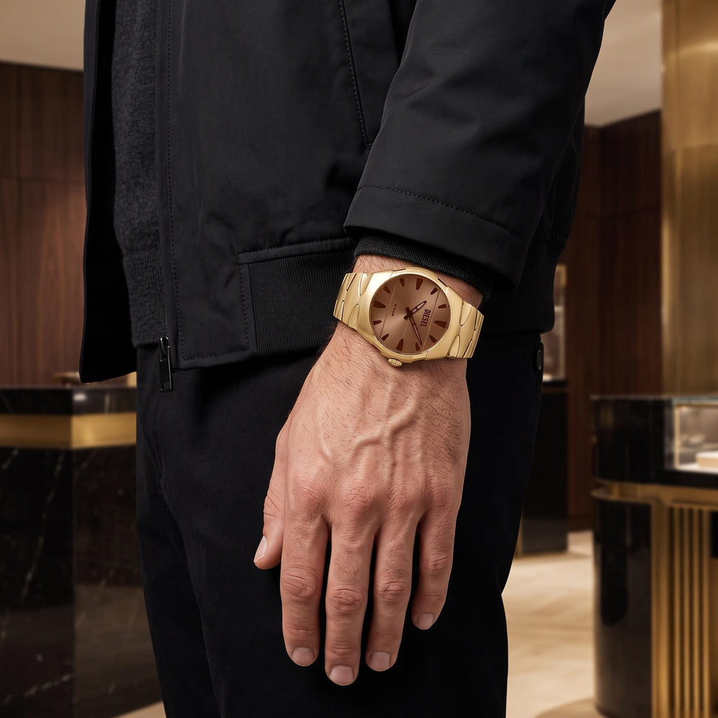 Diesel D Sruptor Watch, Gold Tone Analog Wristwatch, Mens Designer Gift