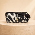 US Polo Assn Cow Print Crossbody Bag, Brown & Cream Shoulder Bag, Adjustable Strap Handbag, Gold Charm Purse, Gift for Her