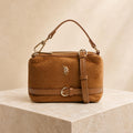 U.S. Polo Assn Brown Mini Hobo Bag, Warwickshire Suede Look Shoulder Bag, Women’s Crossbody Handbag, Gift for Her