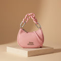 Juicy Couture Pink Grab Bag, Pink Shoulder Bag, Chunky Chain Handbag, Faux Leather Purse, Detachable Strap, Gift for Her