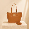 US Polo Assn Burnt Orange Shopper Bag, Large Tote Handbag, Crossbody Shoulder Bag, Detachable Strap, Gold Logo Bag