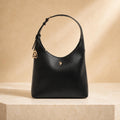 US Polo Assn Black Jones Hobo Shoulder Bag | Women’s Black Handbag | Gold Logo Top Handle Bag | Everyday Designer Style Gift
