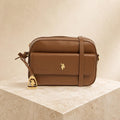 US Polo Assn Brown Crossbody Bag, Jones Pocket Shoulder Bag, Women’s Adjustable Strap Handbag, Brown Everyday Bag
