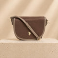 U.S. Polo Assn. Taupe Crossbody Bag, Jones Saddle Shoulder Bag, Adjustable Strap Handbag, Gold Logo Purse, Gift for Her