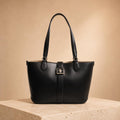 US Polo Assn Black Margaret Tote Bag, Womens Large Shoulder Handbag, Gold Logo Work Shopper Bag with Pouch, Gift for Her