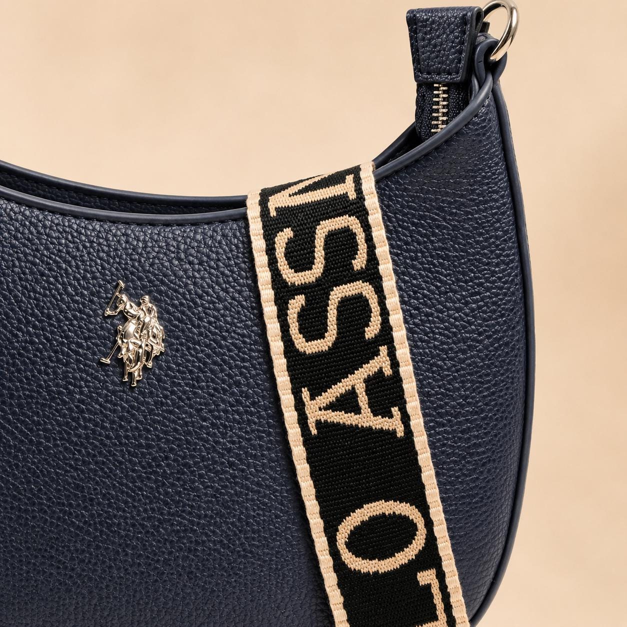 U.S. Polo Assn Navy Shoulder Bag, Mansion Crossbody Bag, Women’s Adjustable Strap Handbag, Everyday Bag, Gift for Her