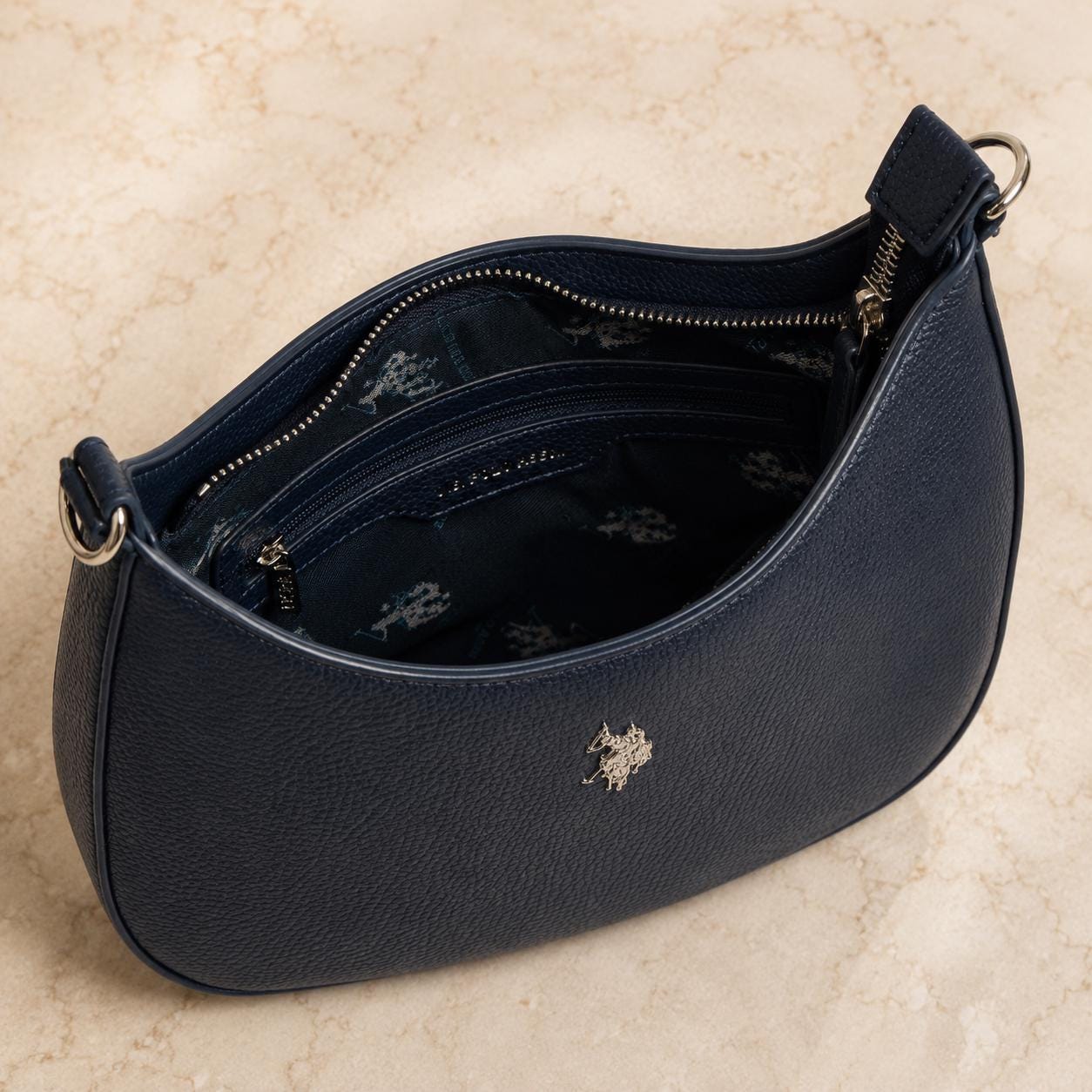 U.S. Polo Assn Navy Shoulder Bag, Mansion Crossbody Bag, Women’s Adjustable Strap Handbag, Everyday Bag, Gift for Her
