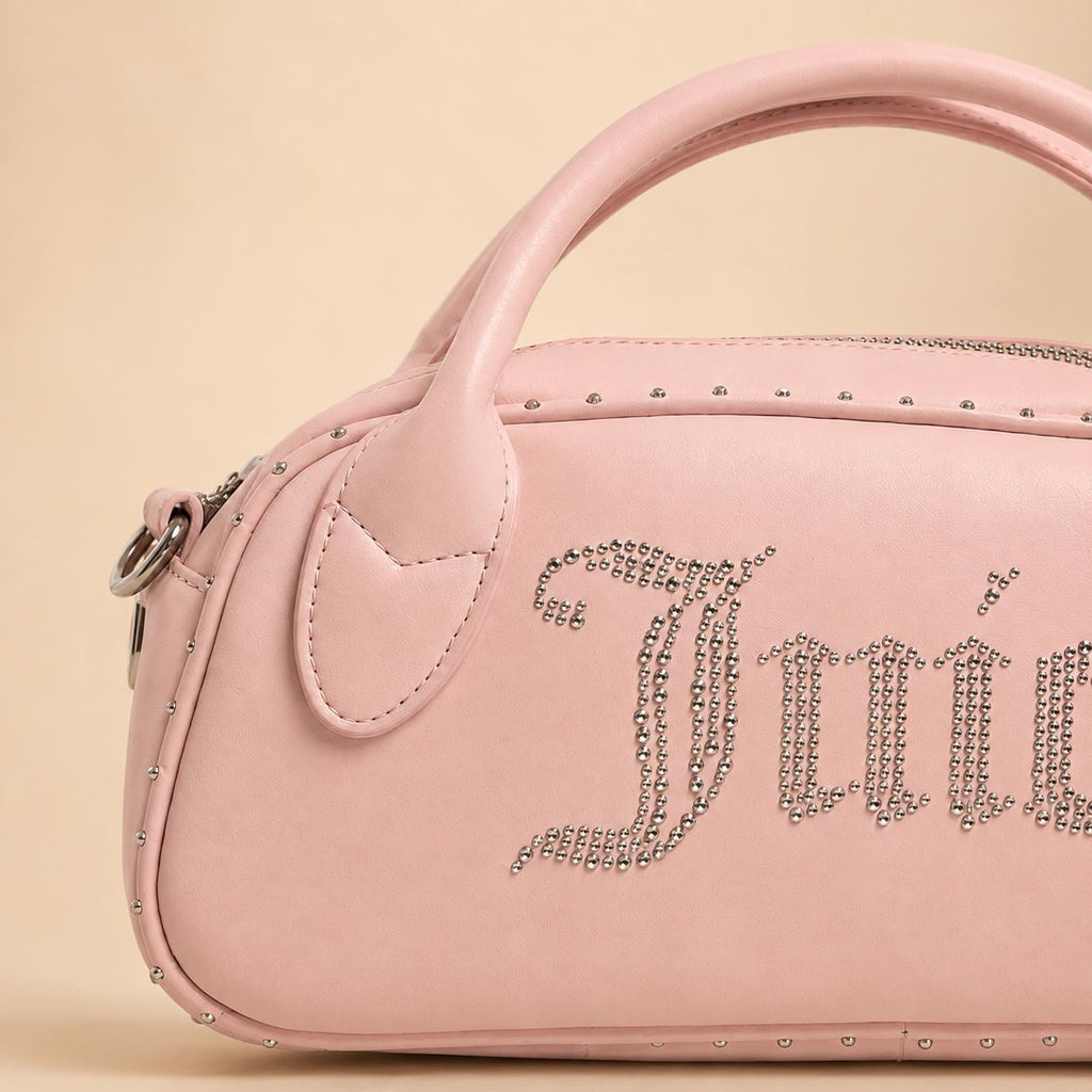 Juicy Couture Light Pink Shoulder Bag, Rhinestone Logo Handbag, Pink Crossbody Bag, Kimberly Top Handle Purse, Gift for Her