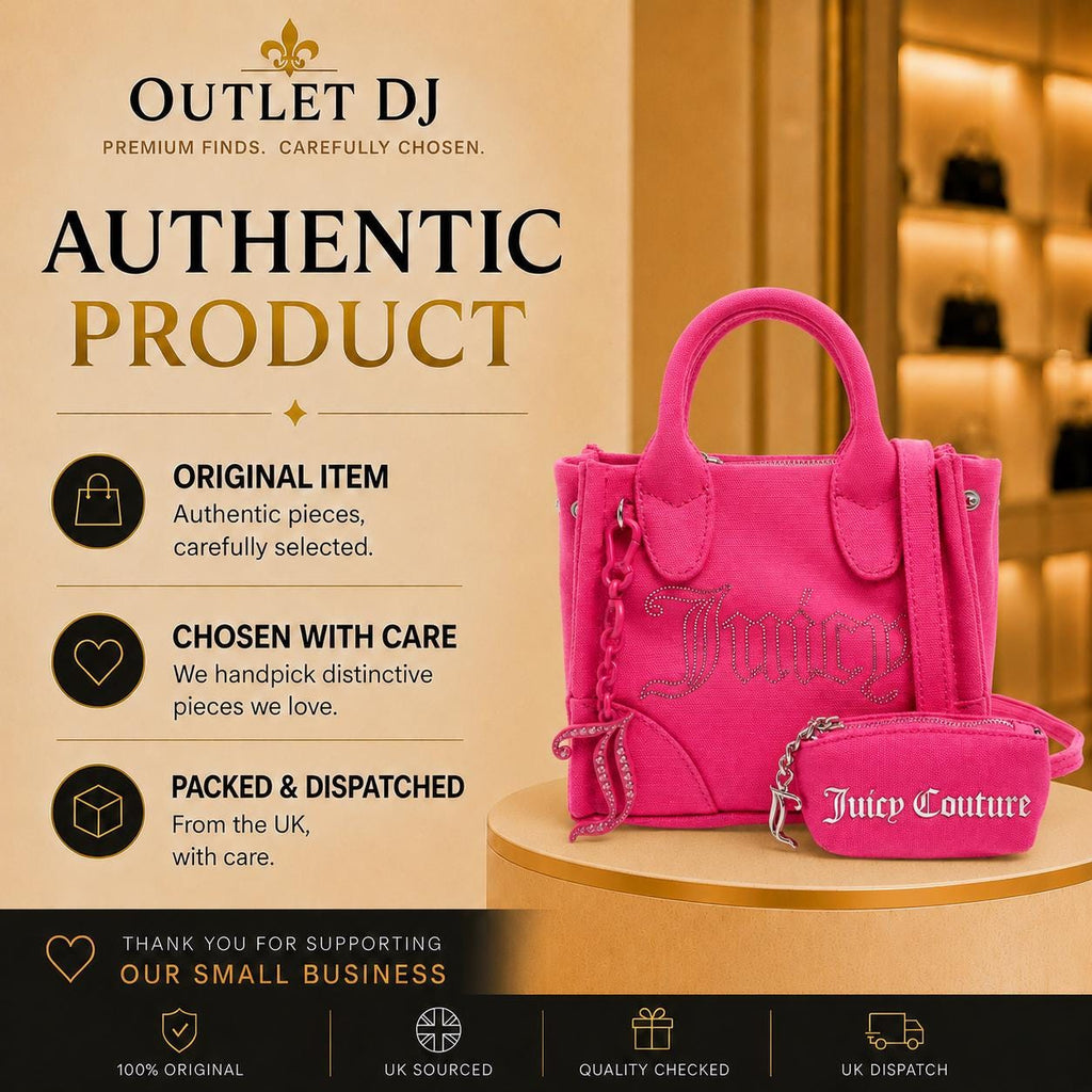 Juicy Couture Pink Iris Tote, Rhinestone Logo Handbag, Pink Shoulder Purse