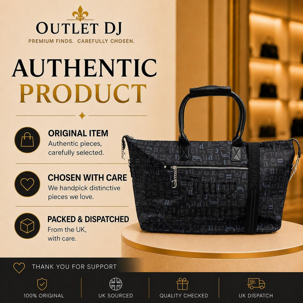 Juicy Couture Black Monogram Weekend Tote Bag – Spacious Travel Carryall