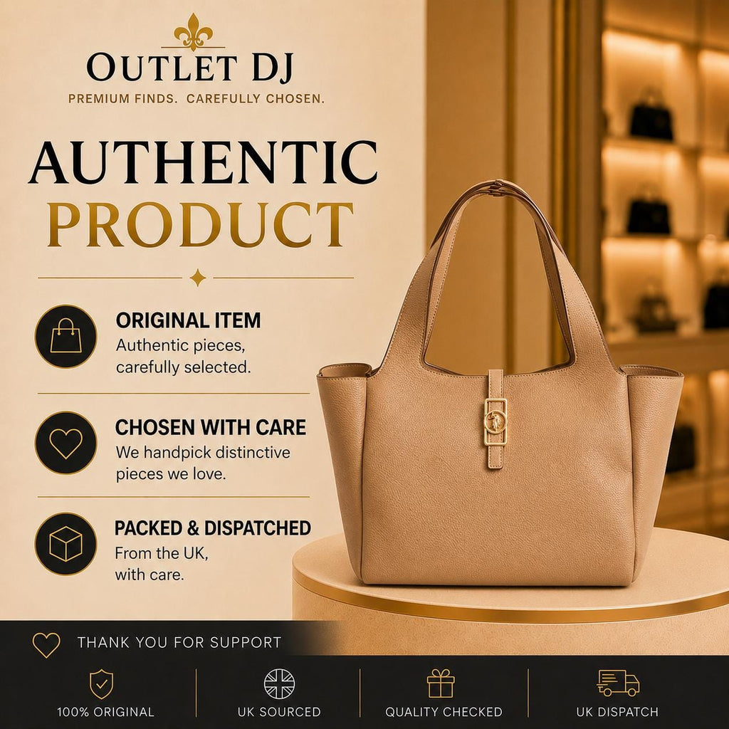 U.S. Polo Assn Taupe Tote Bag, Large Stone Shopping Bag, Structured Shoulder Handbag, Gold Hardware, Everyday Bag for Women