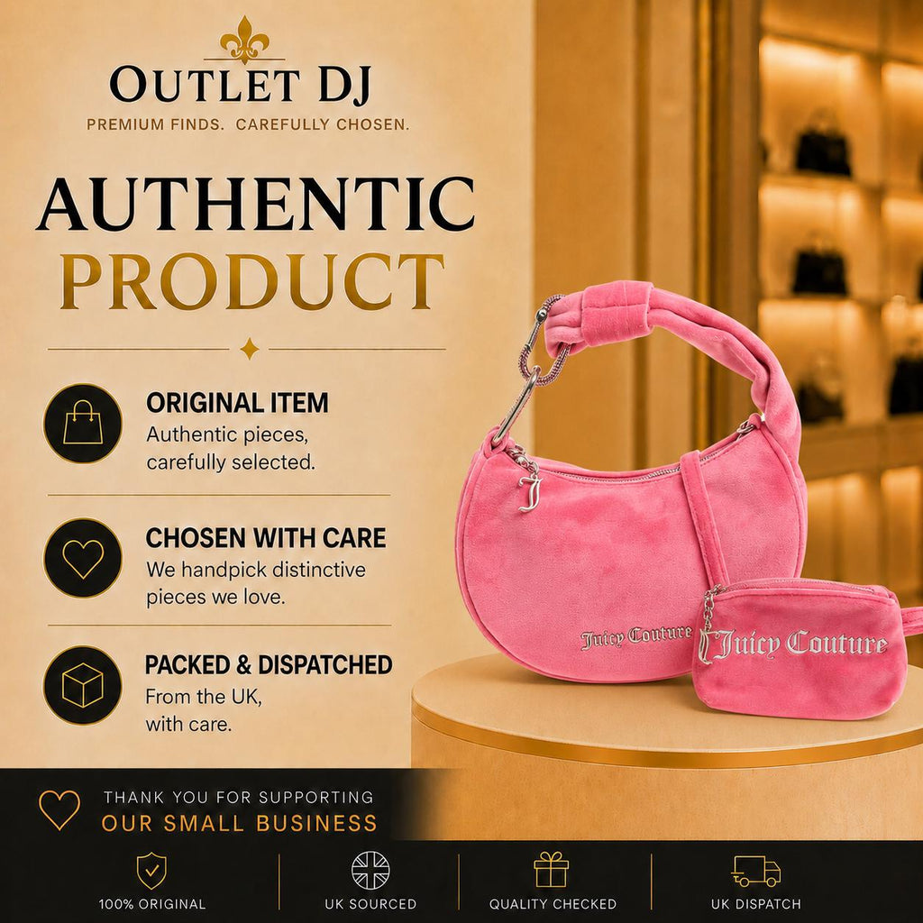 Juicy Couture Pink Blossom Shoulder Bag, Pink Velour Handbag, Womens Purse, Detachable Strap, Birthday Gift for Her