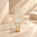 Roberto Cavalli Two Tone Watch, Snake Eclira Crystal Dial