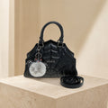 Bessie London Black Spiderweb Tote Bag, Goth Satchel, Bat Charm, Gift For Her