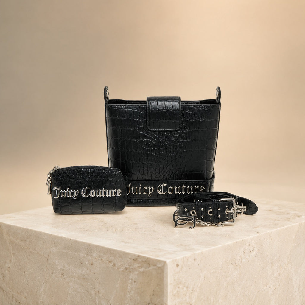 Juicy Couture Black Jasmine Bucket Bag, Pouch, Everyday Shoulder Bag Gift