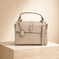 Dune London Grey Satchel Bag, Structured Top Handle Purse, Minimalist Handbag