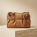 US Polo Assn Tan Suede Bag, Shoulder Handbag, Gold Hardware, Everyday Gift