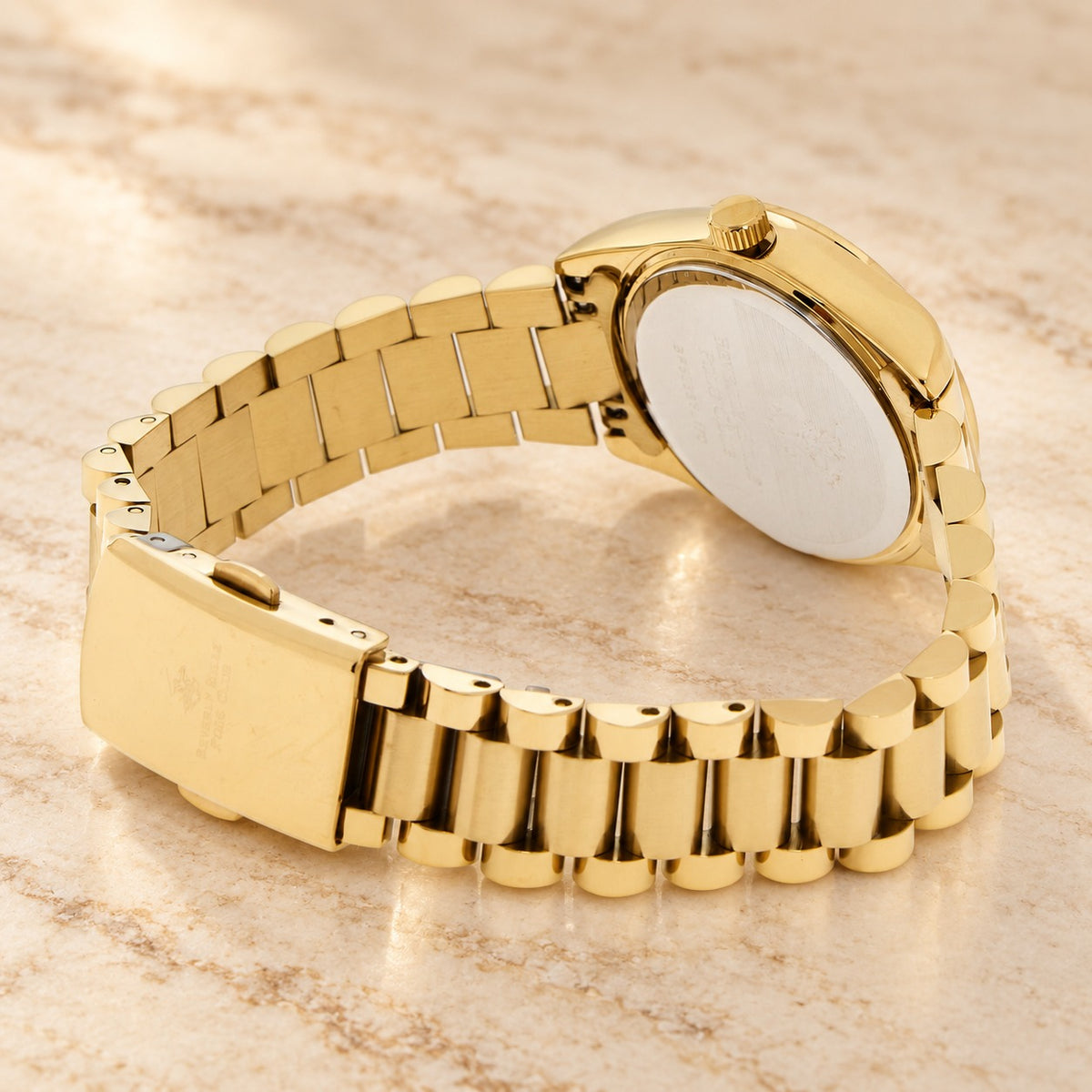 Beverly Hills Polo Club Gold Tone Watch, Green Floral Dial, Womens Gift