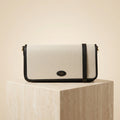 Moncrief Black Canvas Shoulder Bag, East West Laura Bag, Minimalist Everyday