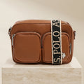US Polo Assn Brown Crossbody Bag, Mansion Style, Zip Top, Everyday Purse