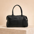 Leather Culture Black Duffle Bag, Leather Tote, Travel Weekender, Everyday