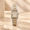 Roberto Cavalli Silver & Gold Watch, Two Tone Rectangular Crystal Gift for Her