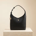 US Polo Assn Black Hobo Bag, Minimalist Shoulder Bag, Gold Accent
