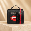 Steve Madden Black Lip Crossbody Bag, Vampire Lips, Sparkling Logo