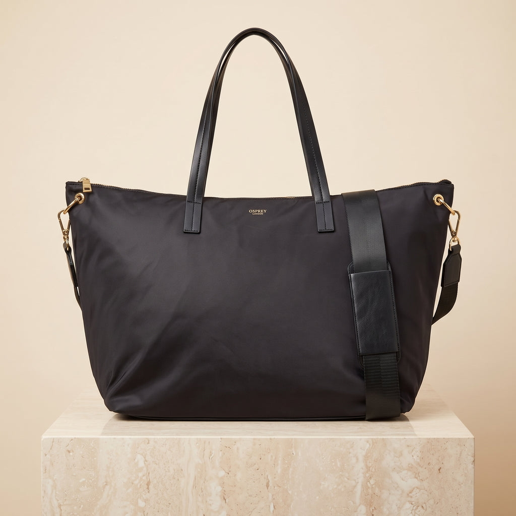 Osprey Black Nomad Workbag, Nylon Shoulder Bag, Work Tote, Minimalist Gift