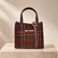 Juicy Couture Tartan Mini Tote Bag, Winetasting Plaid, Gold Hardware