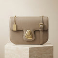 Moncrief Beige Pebble Crossbody Bag, Gold Hardware, Everyday Work Purse