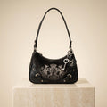 Juicy Couture Black Hobo Bag, Velour Crest Logo, Shoulder Bag, Y2K Aesthetic