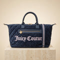 Juicy Couture Navy Quilted Tote Bag, Velour Weekender, Travel Duffel