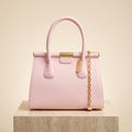 Moncrief Pink Structured Tote Bag, Pastel Aesthetic, Gold Hardware, Gift For Her