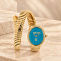 Just Cavalli Snake Wrap Watch, Gold Tone Turquoise Crystal, Womens Gift