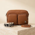 US Polo Assn Brown Camera Bag, Pebbled Crossbody, Designer Everyday Handbag